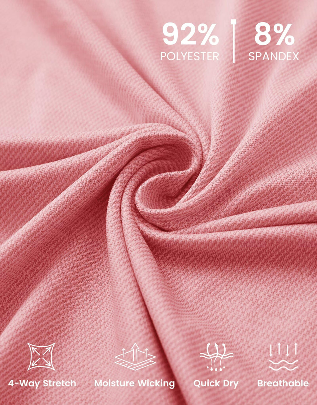 MICHEL ROUEN Men's Dry Fit Golf Polo Shirt Pink Heather Jacquard Size M