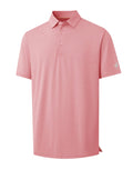 MICHEL ROUEN Men's Dry Fit Golf Polo Shirt Pink Heather Jacquard Size M