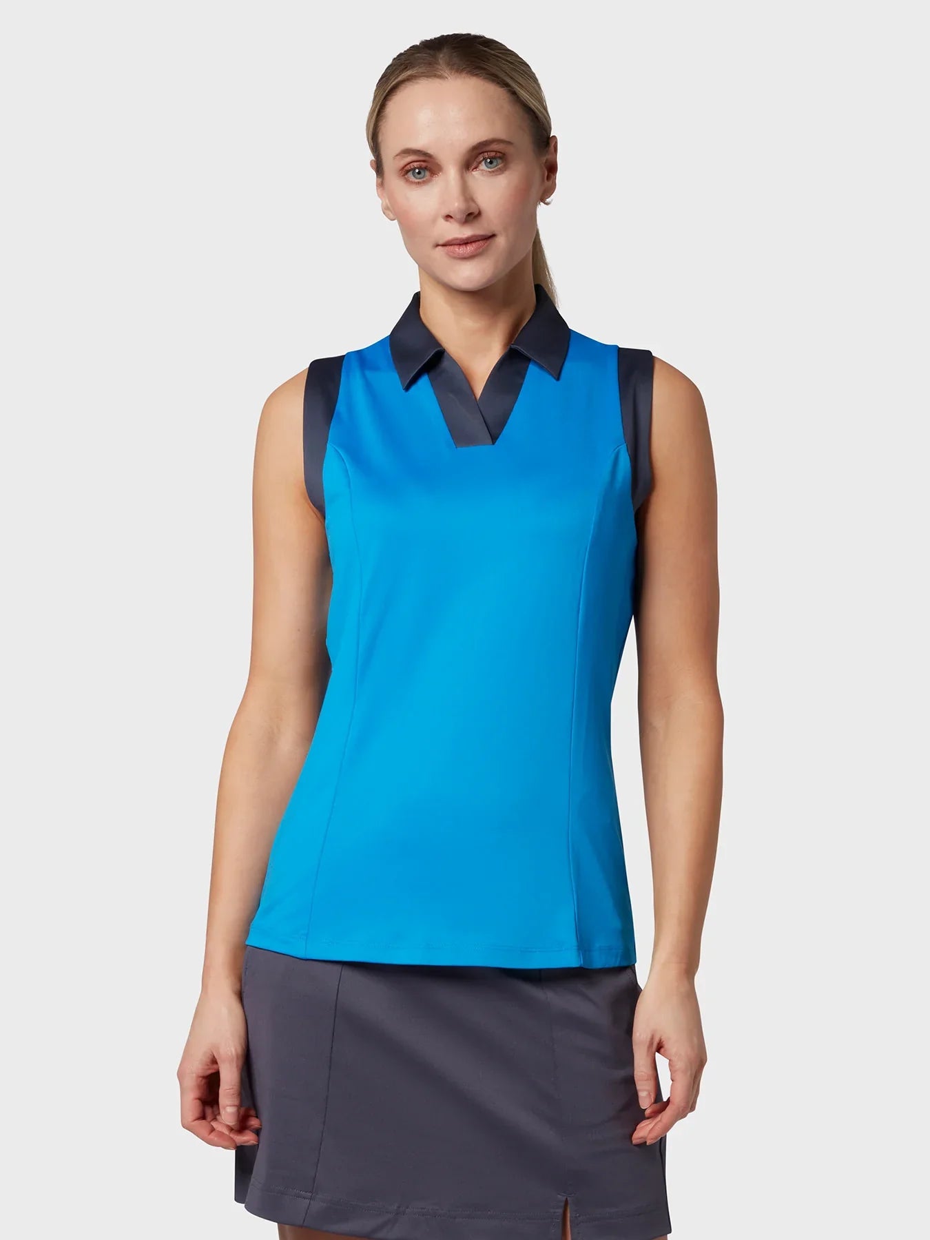 Callaway Womens Color Block V-Placket Golf Polo